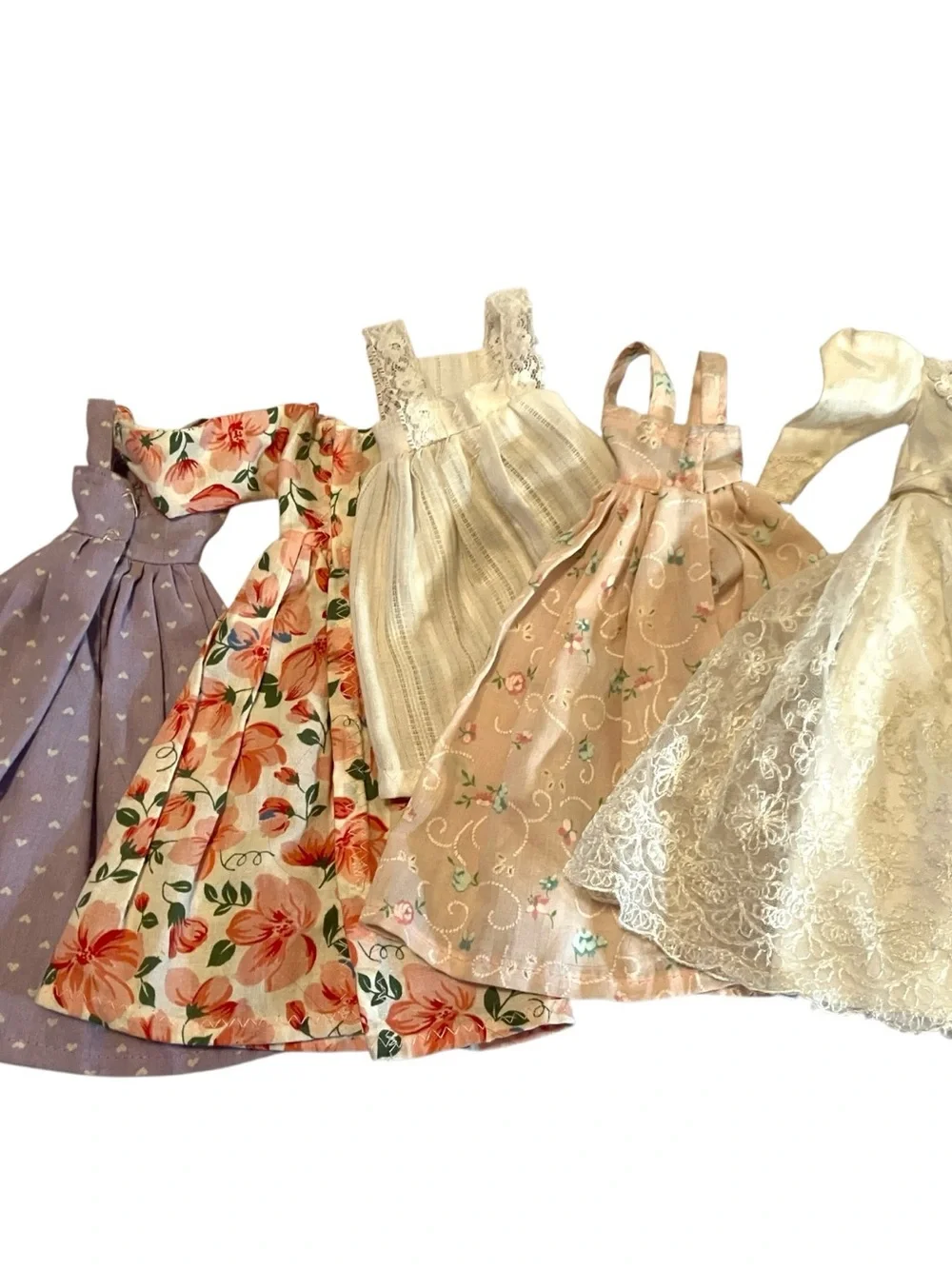 Vintage 70s 80s Doll Clothes Lot TLC Cottagecore Floral Dresses